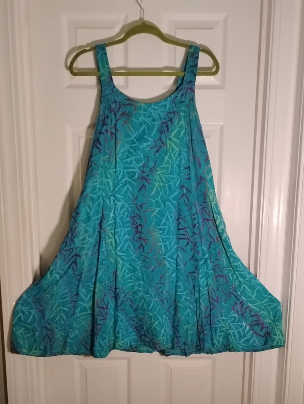 Flowy Teal & Turquoise Sleeveless Swing Dress Mexicali Blues